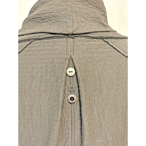 SOFT SURROUNDINGS Tunic Top Green Cowl Neck back button detail Women Small 2AP68 - Picture 3 of 7